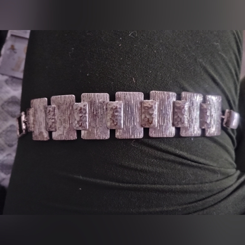 Silver Textured Bracelet - Picture 2 of 6